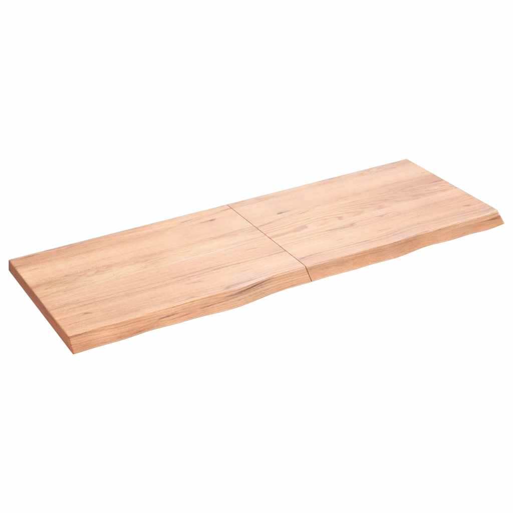 Bänkskiva badrum ljusbrun 140x50x(2-4) cm behandlat massivt trä