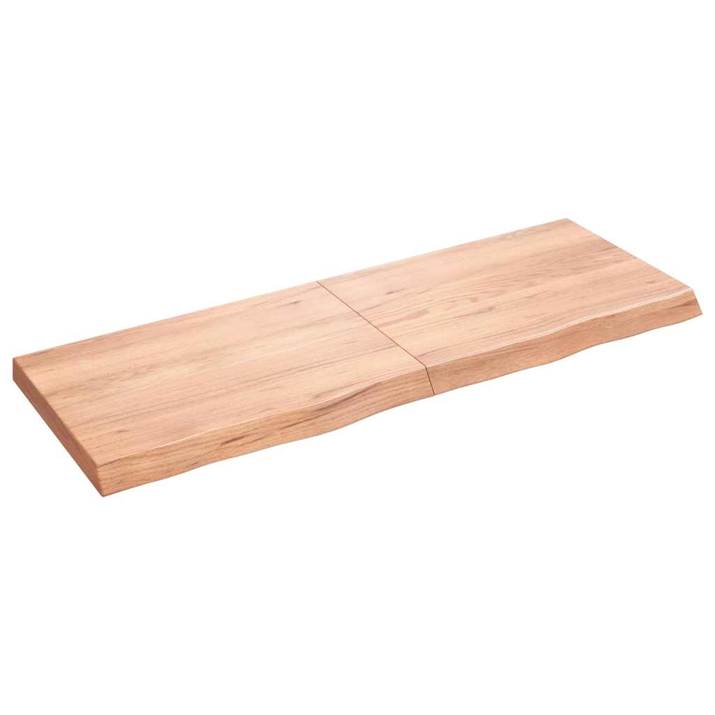 Bänkskiva badrum ljusbrun 140x50x(2-6) cm behandlat massivt trä