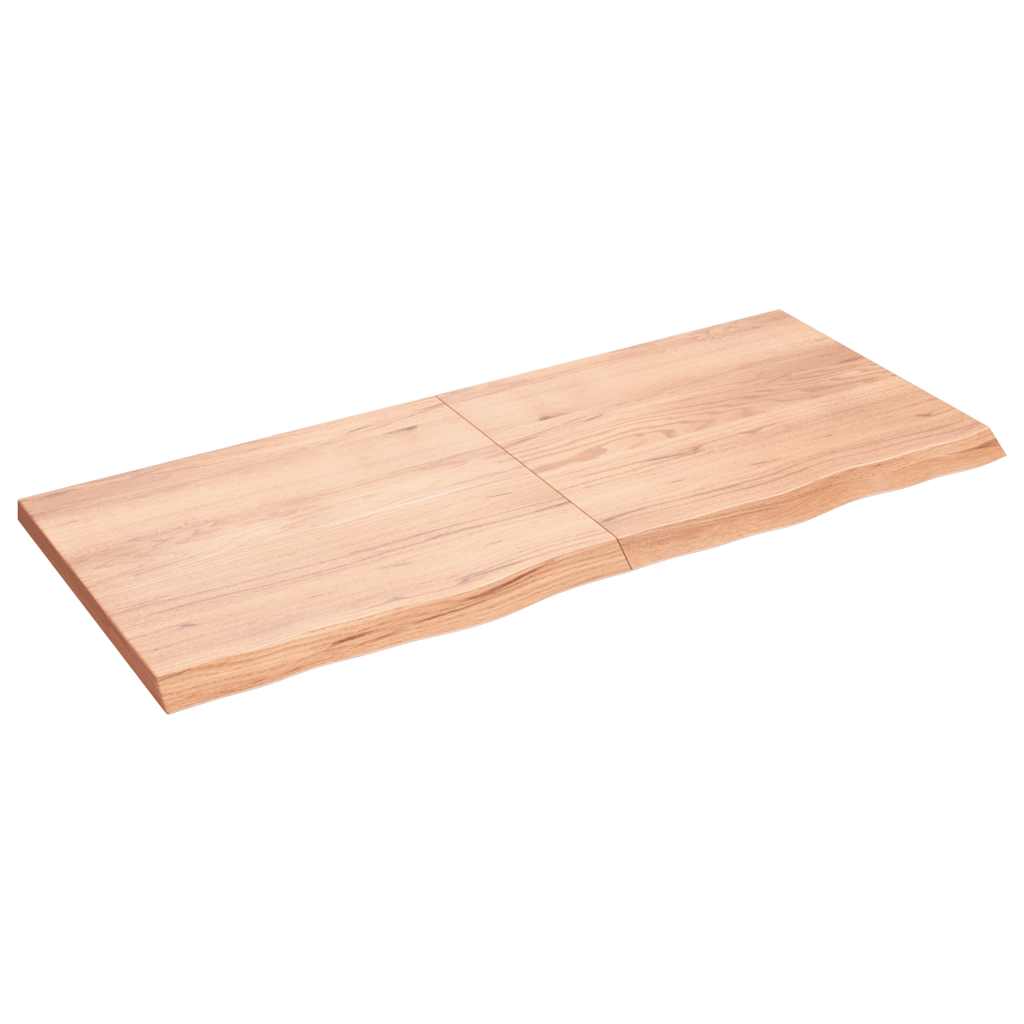 Bänkskiva badrum ljusbrun 140x60x(2-4) cm behandlat massivt trä