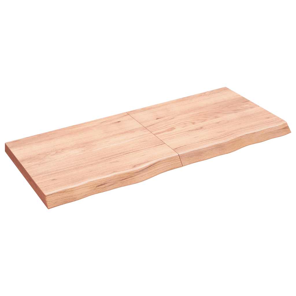Bänkskiva badrum ljusbrun 140x60x(2-6) cm behandlat massivt trä