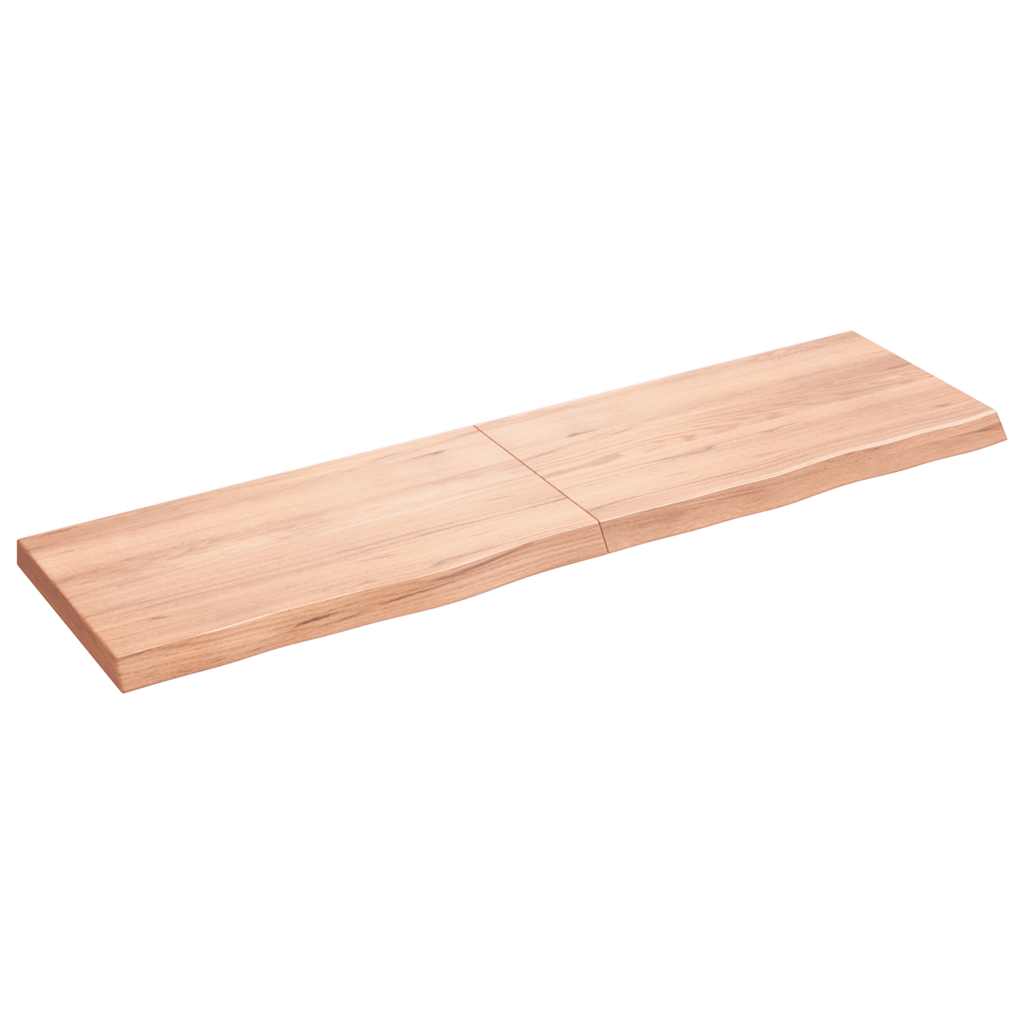 Bänkskiva badrum ljusbrun 180x50x(2-6) cm behandlat massivt trä