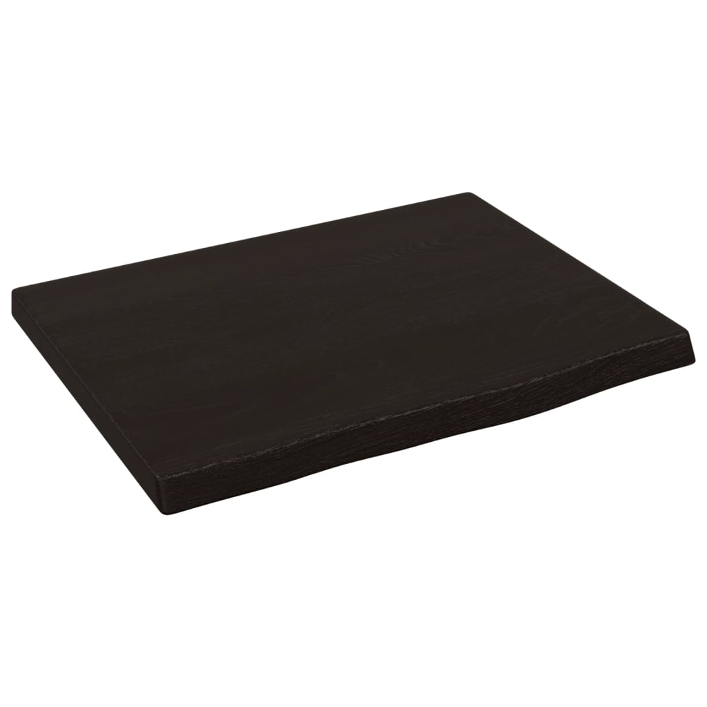 Bänkskiva för badrum mörkbrun 40x30x2 cm behandlat massivt trä