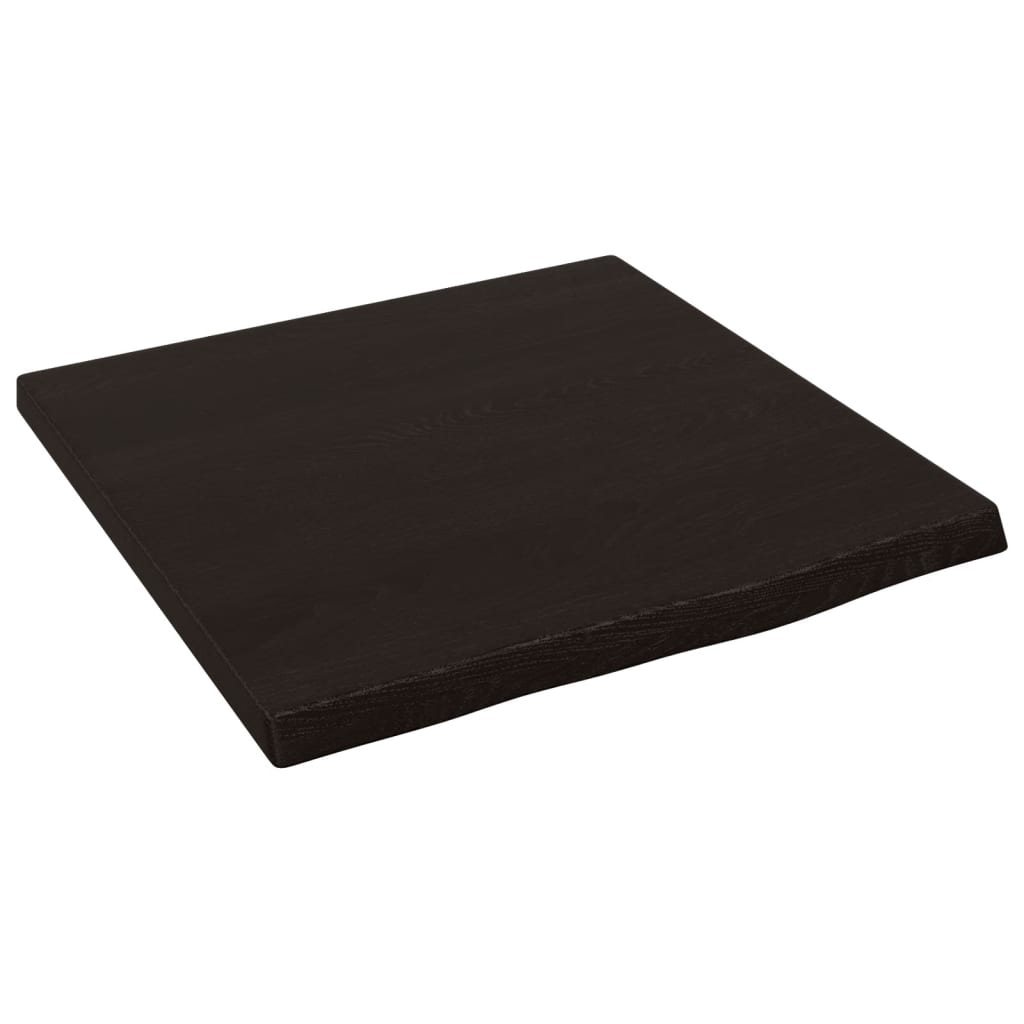 Bänkskiva badrum mörkbrun 40x40x(2-4) cm behandlat massivt trä
