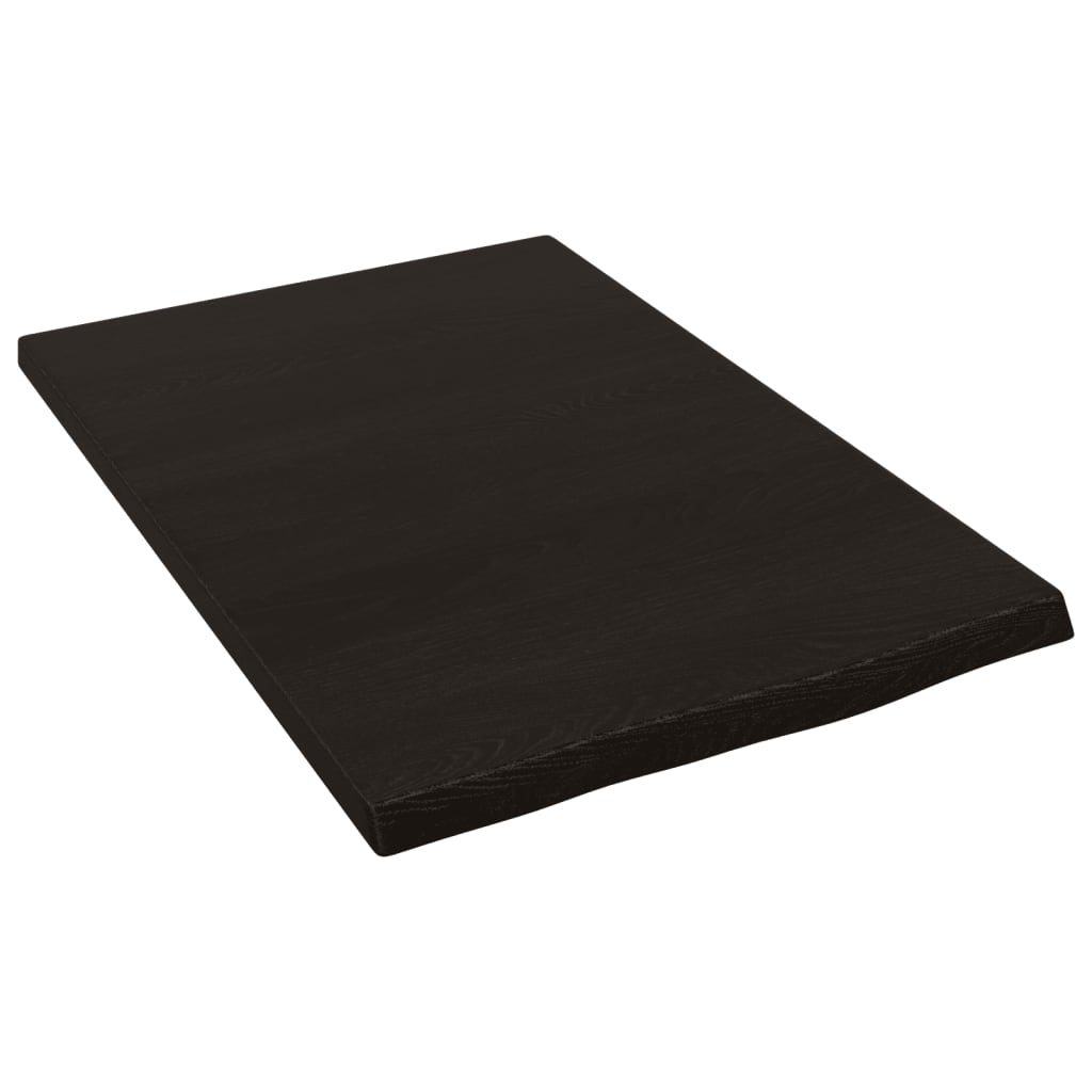 Bänkskiva badrum mörkbrun 40x60x2 cm behandlat massivt trä