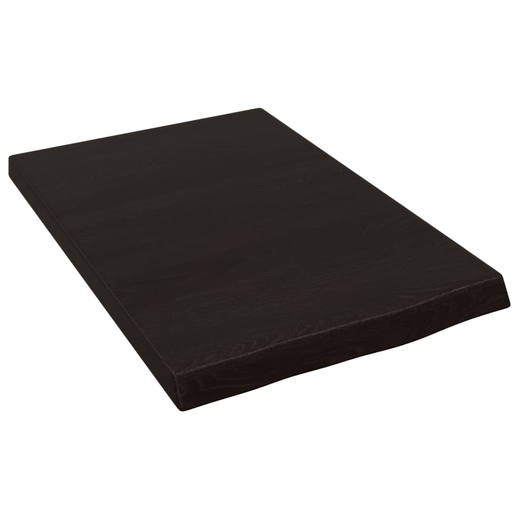 Bänkskiva badrum mörkbrun 40x60x(2-4) cm behandlat massivt trä