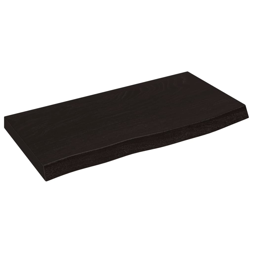 Bänkskiva badrum mörkbrun 60x30x(2-4) cm behandlat massivt trä