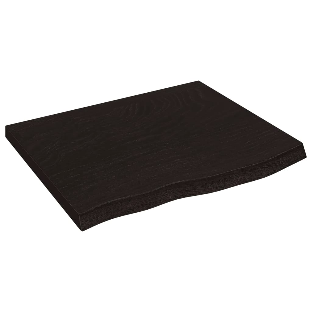 Bänkskiva badrum mörkbrun 60x60x(2-4) cm behandlat massivt trä