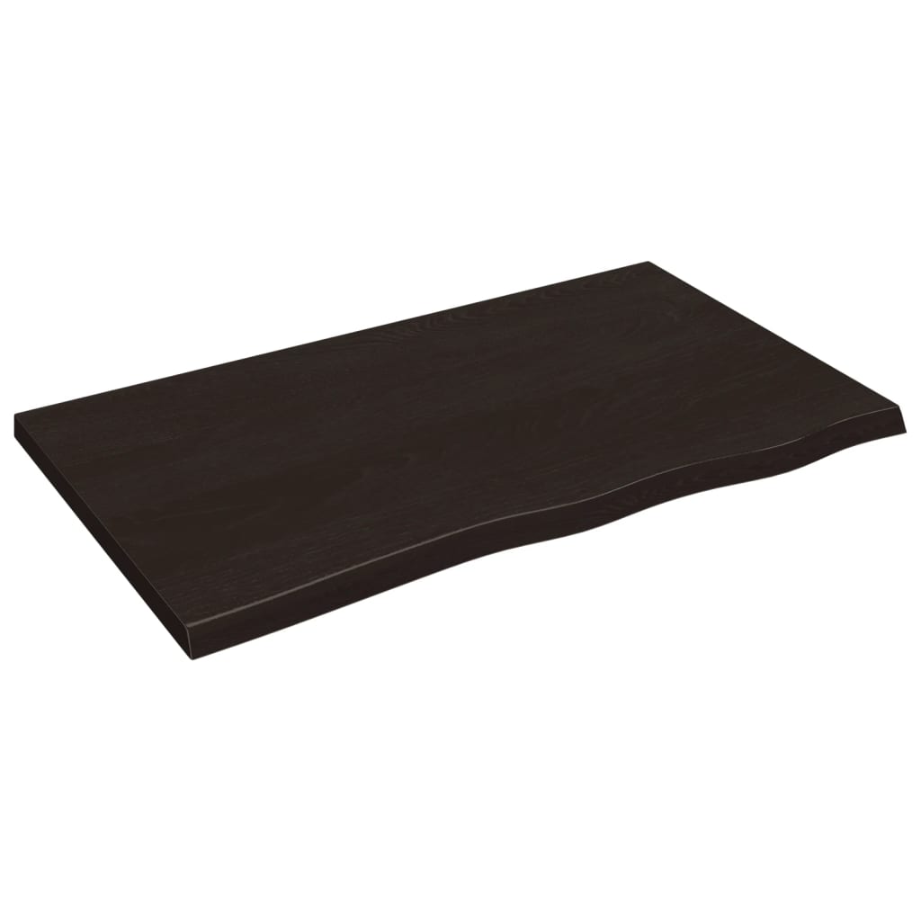 Bänkskiva badrum mörkbrun 100x60x(2-4) cm behandlat massivt trä