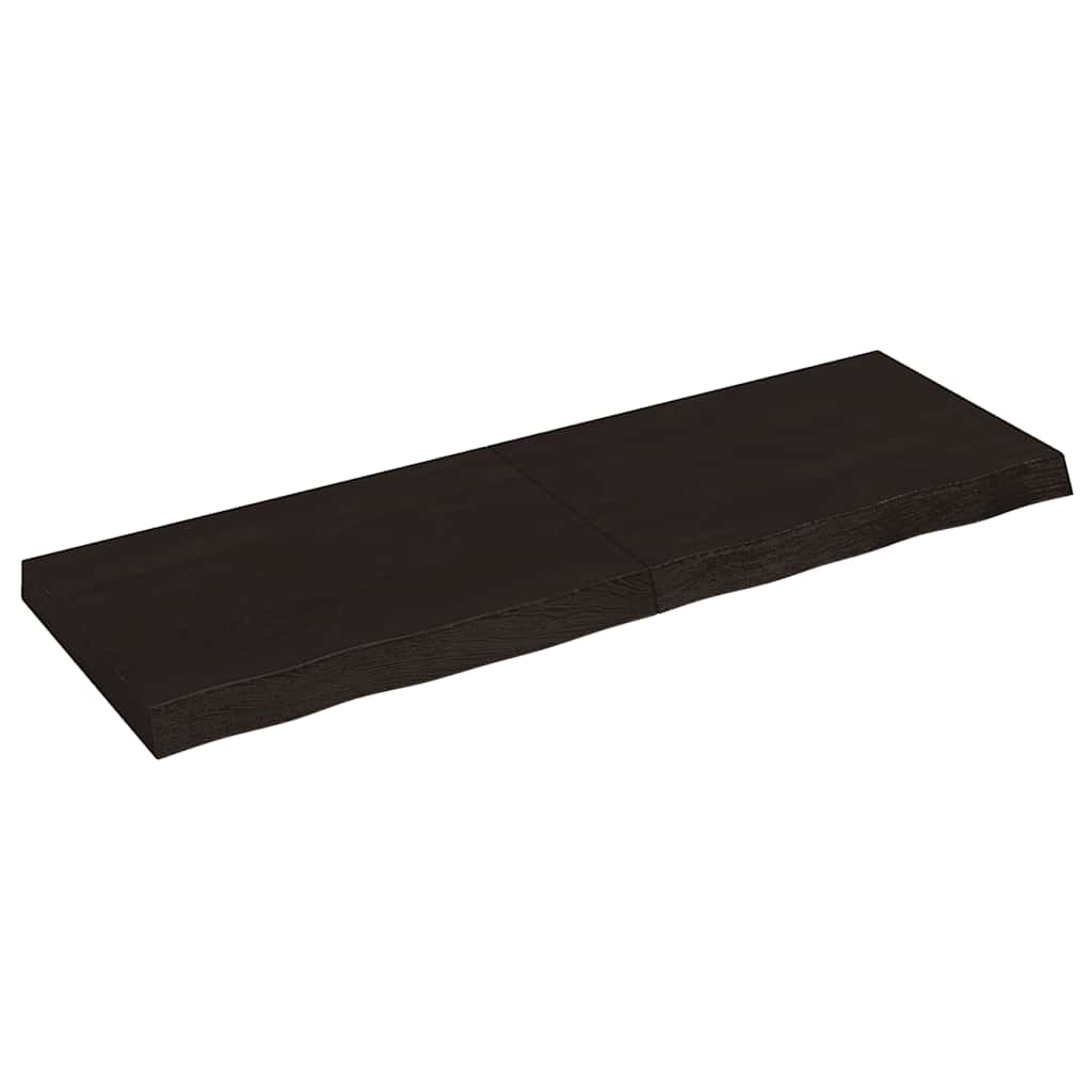 Bänkskiva badrum mörkbrun 120x40x(2-6) cm behandlat massivt trä