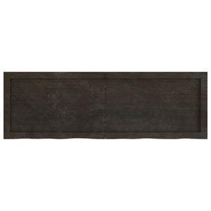 Bänkskiva badrum mörkbrun 120x40x(2-6) cm behandlat massivt trä