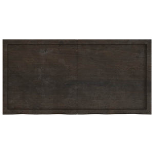Bänkskiva badrum mörkbrun 120x60x(2-4) cm behandlat massivt trä