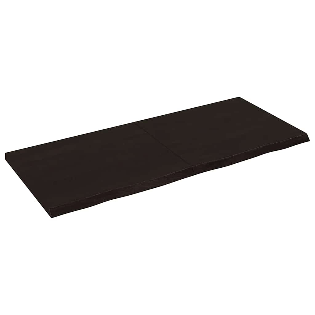 Bänkskiva badrum mörkbrun 140x60x(2-4) cm behandlat massivt trä