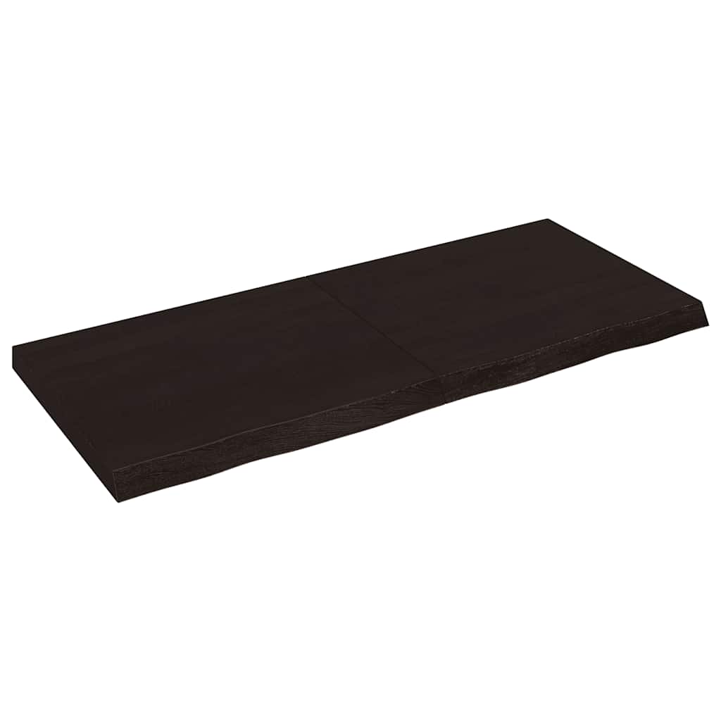 Bänkskiva badrum mörkbrun 140x60x(2-6) cm behandlat massivt trä