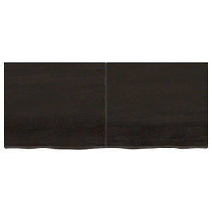 Bänkskiva badrum mörkbrun 140x60x(2-6) cm behandlat massivt trä