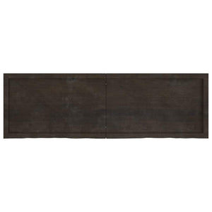 Bänkskiva badrum mörkbrun 160x50x(2-4) cm behandlat massivt trä