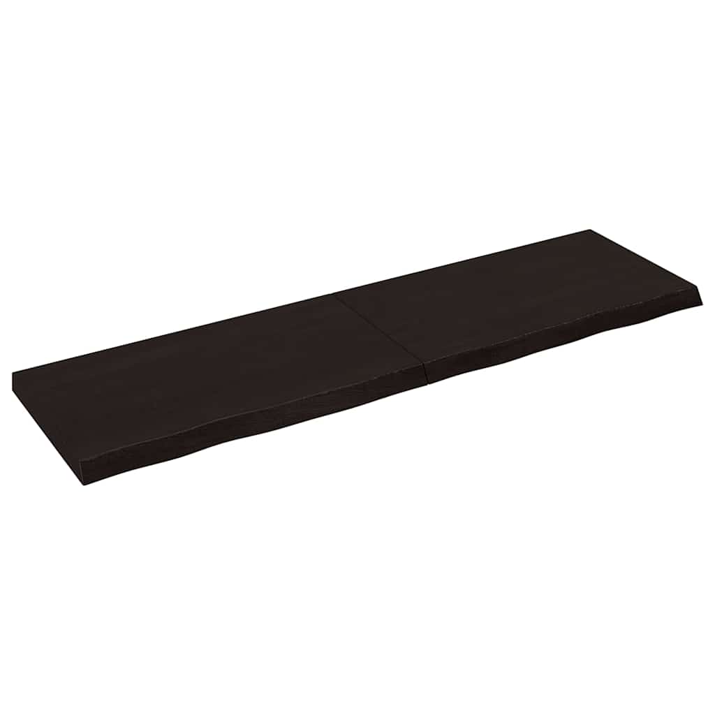 Bänkskiva badrum mörkbrun 180x50x(2-6) cm behandlat massivt trä