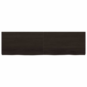 Bänkskiva badrum mörkbrun 180x50x(2-6) cm behandlat massivt trä