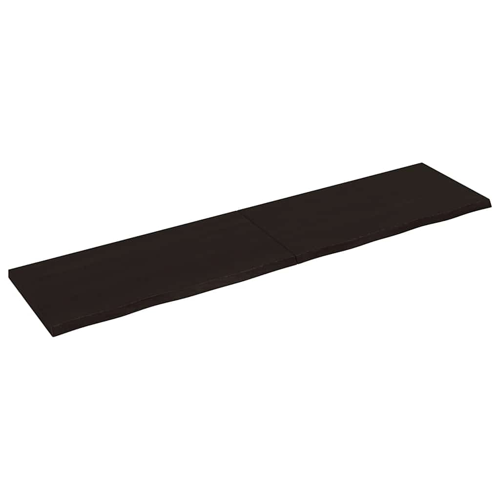 Bänkskiva badrum mörkbrun 200x50x(2-4) cm behandlat massivt trä
