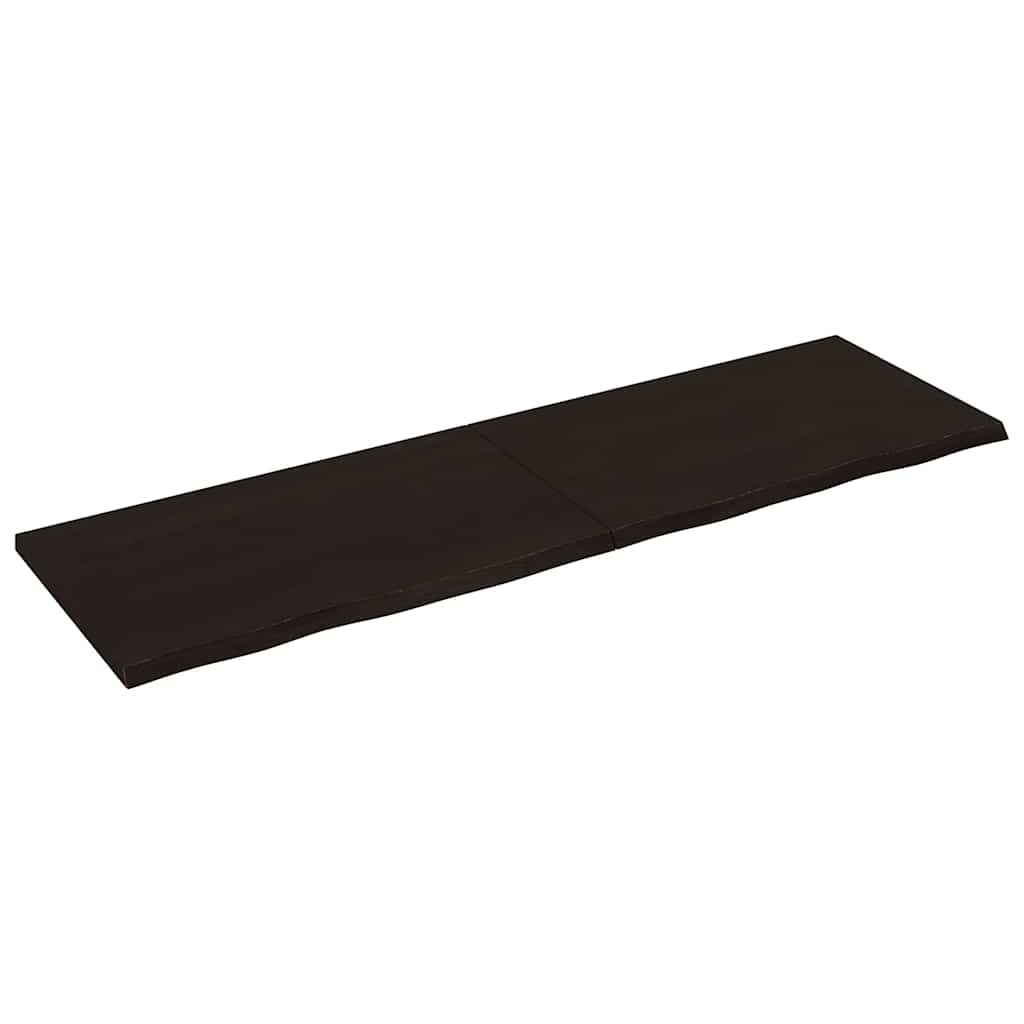 Bänkskiva badrum mörkbrun 200x60x(2-4) cm behandlat massivt trä