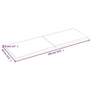 Bordsskiva ljusbrun 180x60x(2-4) cm behandlad massiv ek