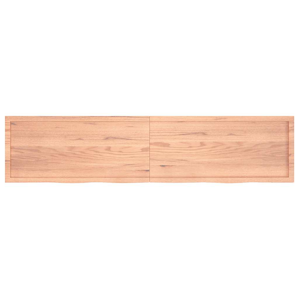Bordsskiva ljusbrun 220x50x(2-6) cm behandlad massiv ek