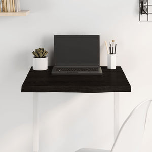 Bordsskiva mörkbrun 60x60x(2-4) cm behandlad massiv ek