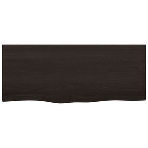 Bordsskiva mörkbrun 100x40x(2-6) cm behandlad massiv ek
