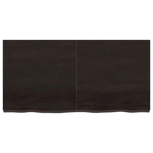 Bordsskiva mörkbrun 120x60x(2-6) cm behandlad massiv ek