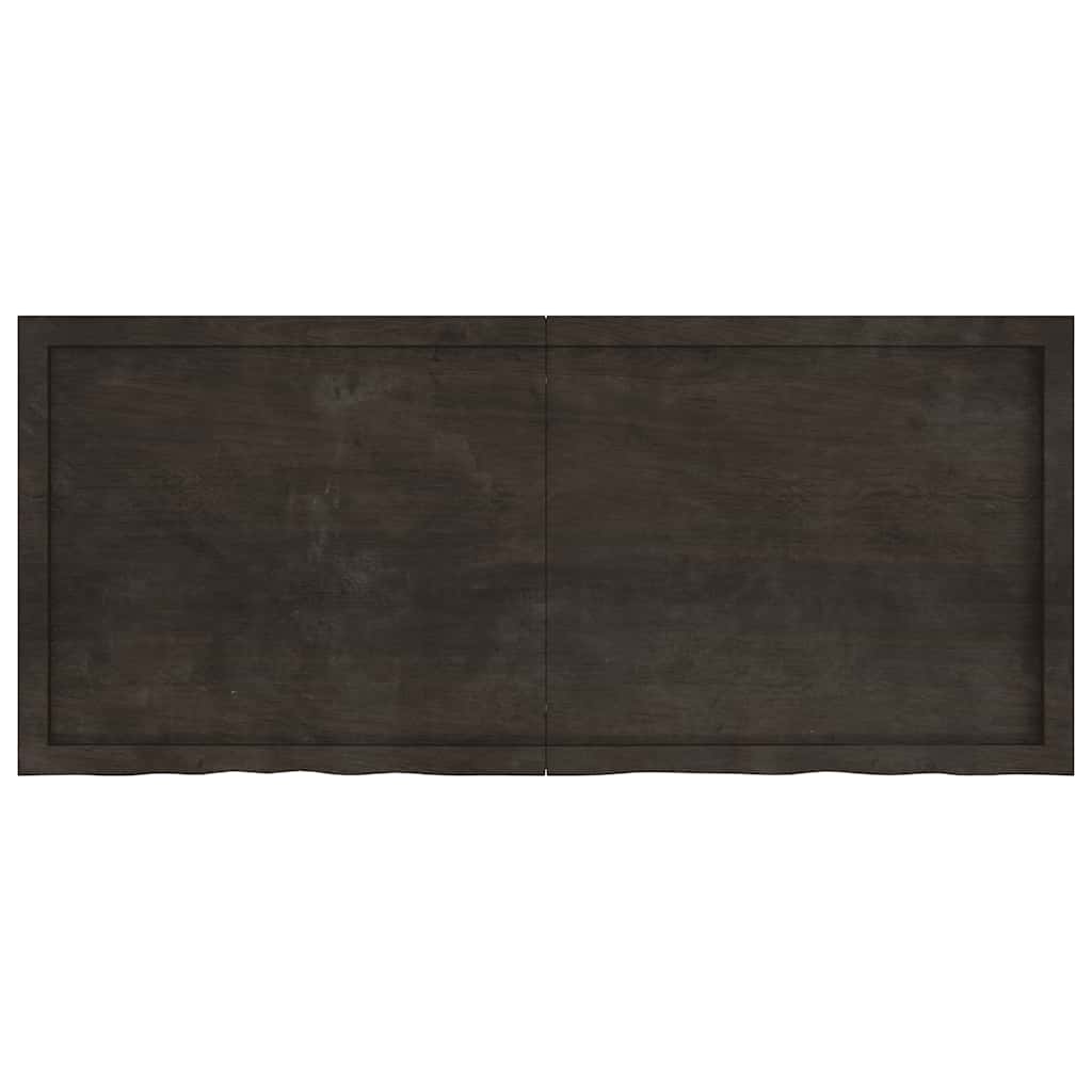 Bordsskiva mörkbrun 140x60x(2-6) cm behandlad massiv ek