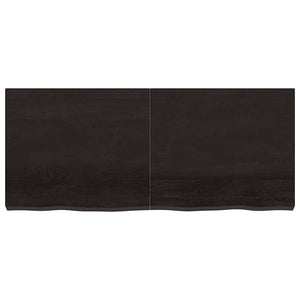 Bordsskiva mörkbrun 140x60x(2-6) cm behandlad massiv ek