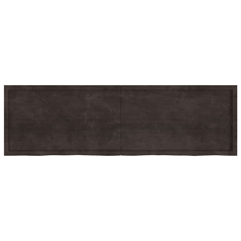 Bordsskiva mörkbrun 200x60x(2-6) cm behandlad massiv ek