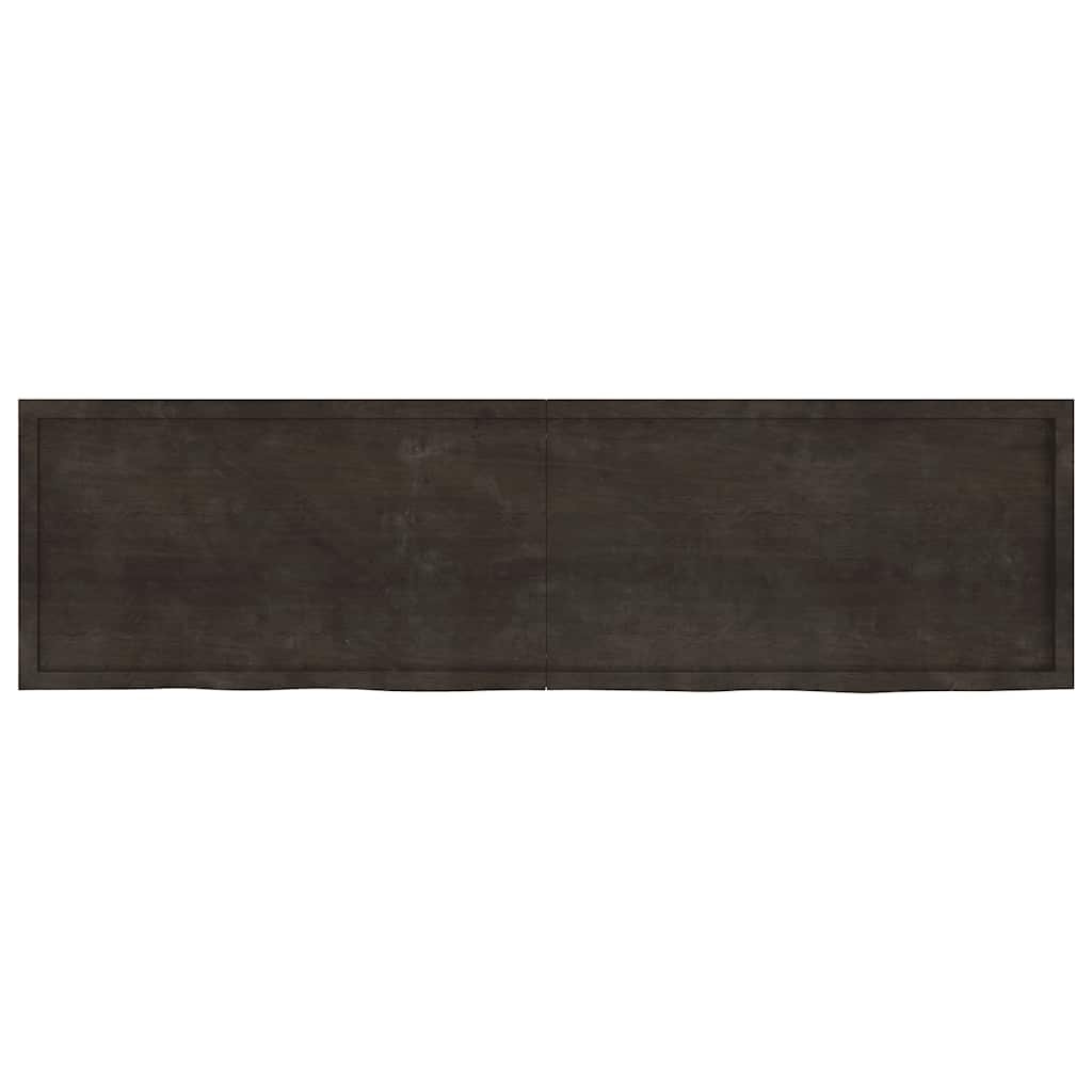Bordsskiva mörkbrun 220x60x(2-4) cm behandlad massiv ek