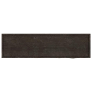 Bordsskiva mörkbrun 220x60x(2-4) cm behandlad massiv ek