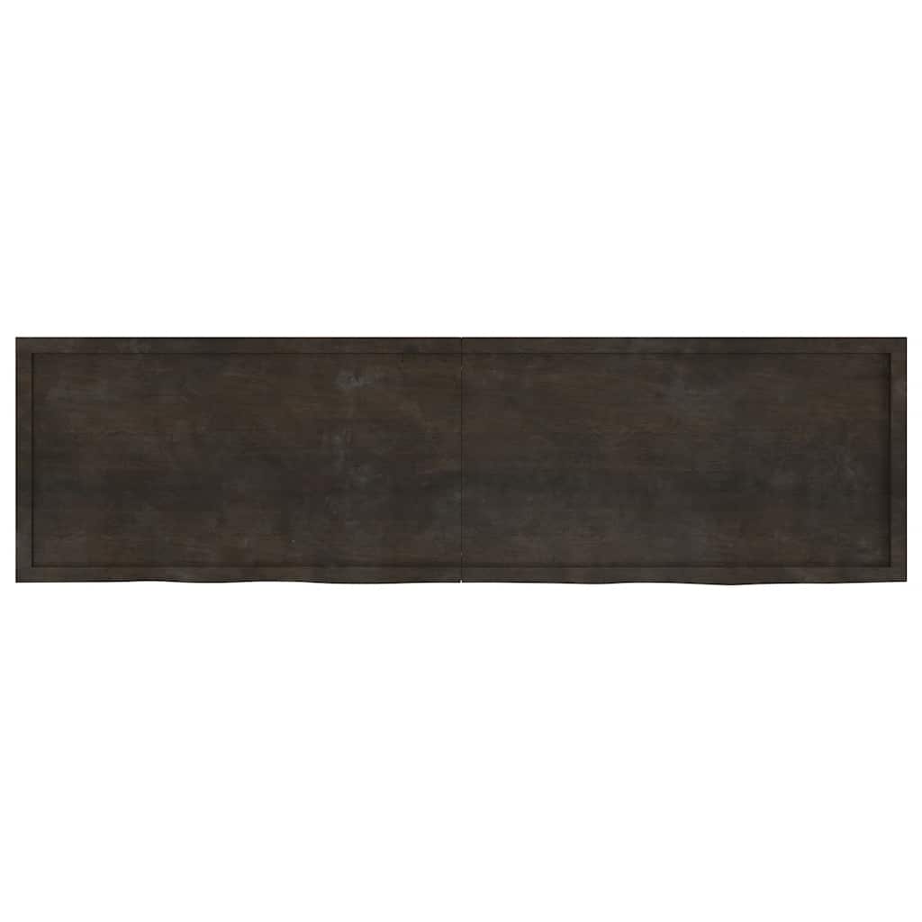 Bordsskiva mörkbrun 220x60x(2-6) cm behandlad massiv ek
