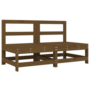 Loungegrupp för trädgården 6 delar honungsbrun massiv furu