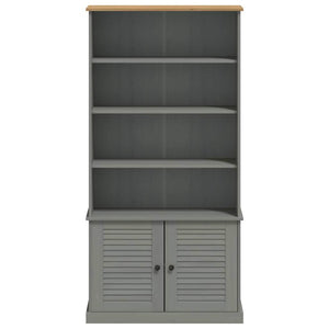 Bokhylla VIGO grå 85x35x170 cm massiv furu