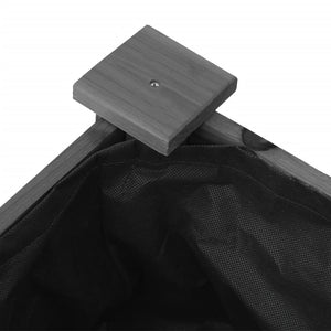 Odlingslåda på hjul med foder grå 118x59x80 cm massivt granträ