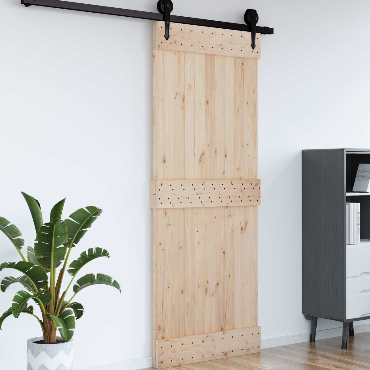 Slät dörr NARVIK 80x210cm Massiv furuträdörr (obehandlad)