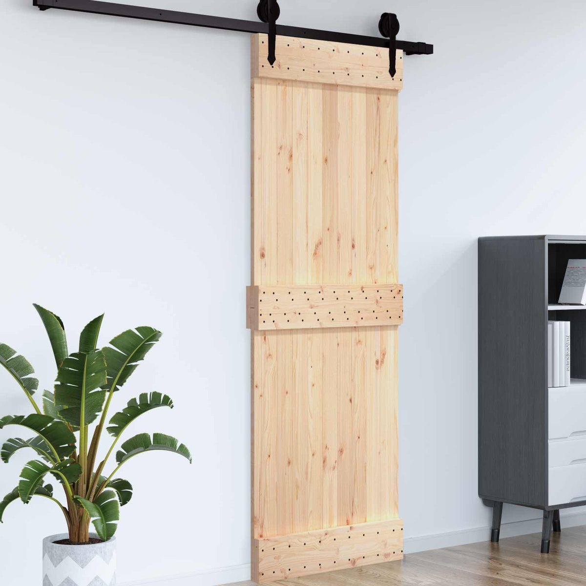 Slät dörr NARVIK 85x210cm Massiv furuträdörr (obehandlad)