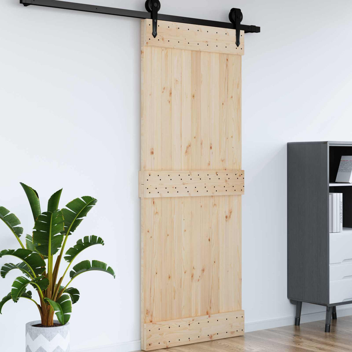 Slät dörr NARVIK 90x210cm Massiv furuträdörr (obehandlad)