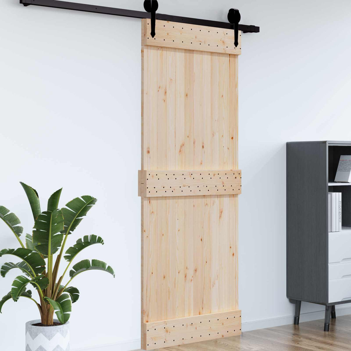 Slät dörr NARVIK 95x210cm Massiv furuträdörr (obehandlad)
