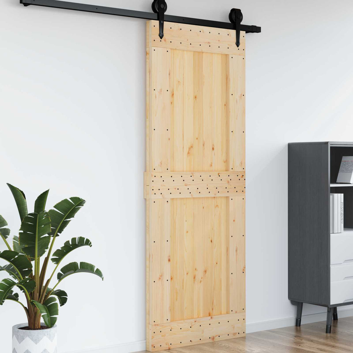 Slät dörr NARVIK 85x210cm Massiv furuträdörr (obehandlad)