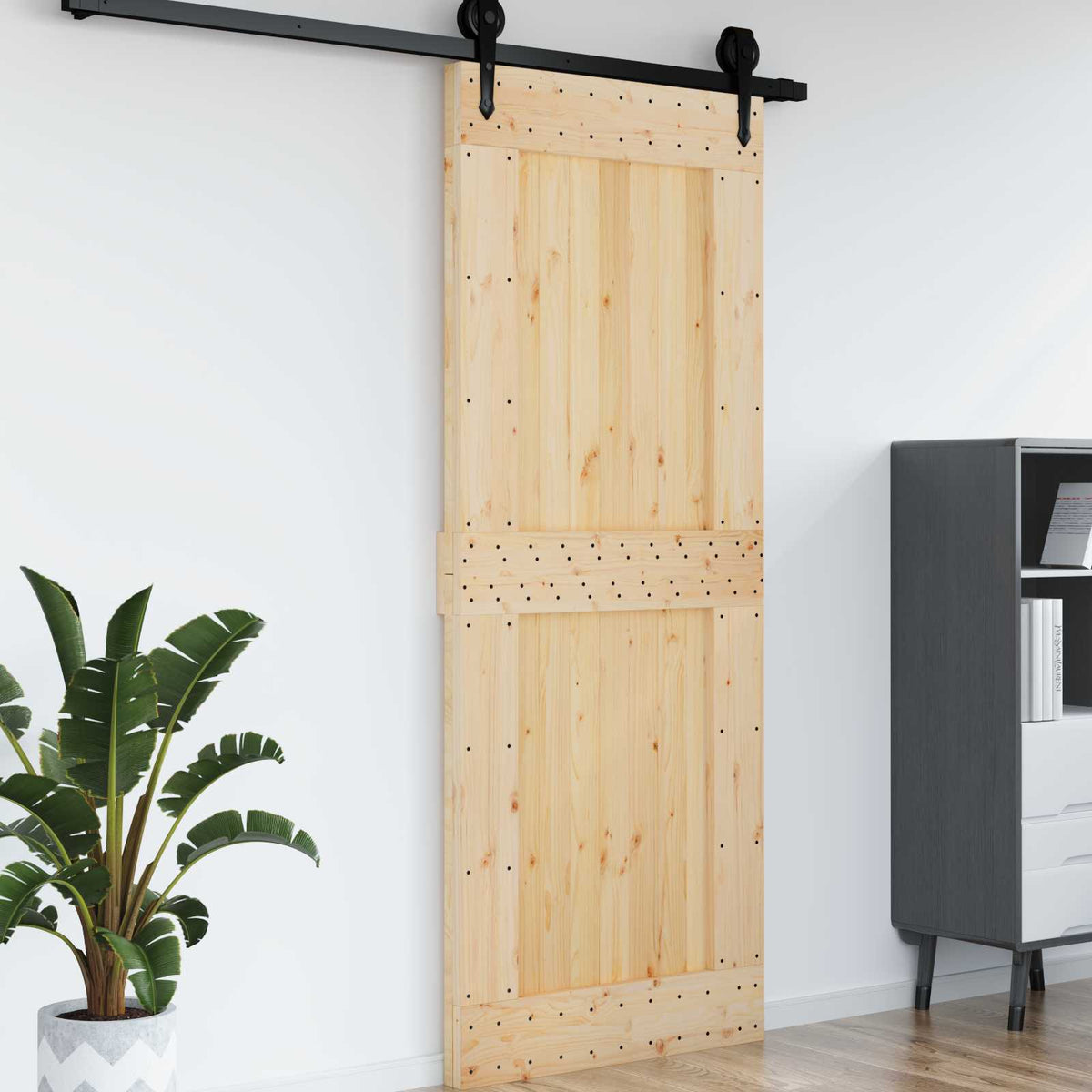 Slät dörr NARVIK 90x210cm Massiv furuträdörr (obehandlad)