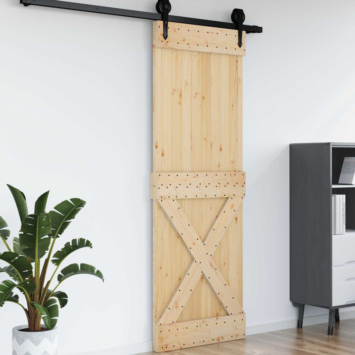 Kryssdörr NARVIK 80x210cm Massiv furuträdörr (obehandlad)