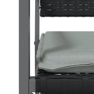 Matgrupp för trädgården med dynor 9 delar konstrotting & stål