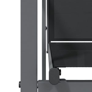 Matgrupp för trädgården 5 delar svart textilen och stål