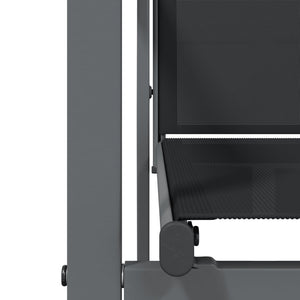 Matgrupp för trädgården 5 delar svart textilen och stål