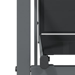 Matgrupp för trädgården 5 delar svart textilen och stål