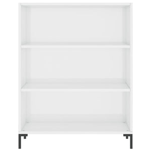 Bokhylla vit högglans 69,5x32,5x90 cm konstruerat trä