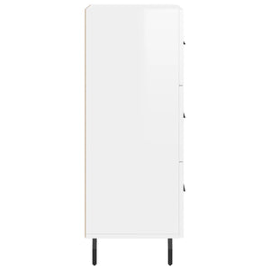Skåp vit högglans 34,5x34x90 cm konstruerat trä